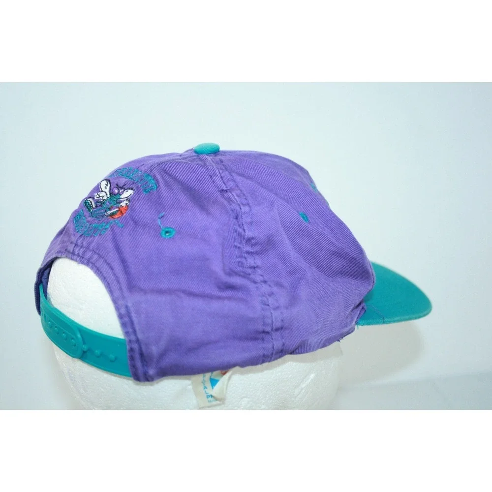 Vintage Charlotte Hornets Purple Teal NBA‎ Youth Snapback Adjustable Hat Cap